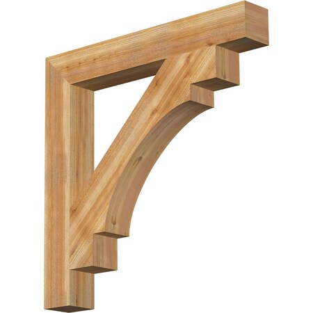Ekena Millwork Merced Block Rough Sawn Bracket, Western Red Cedar, 6"W x 44"D x 44"H BKT06X44X44MRC05RWR